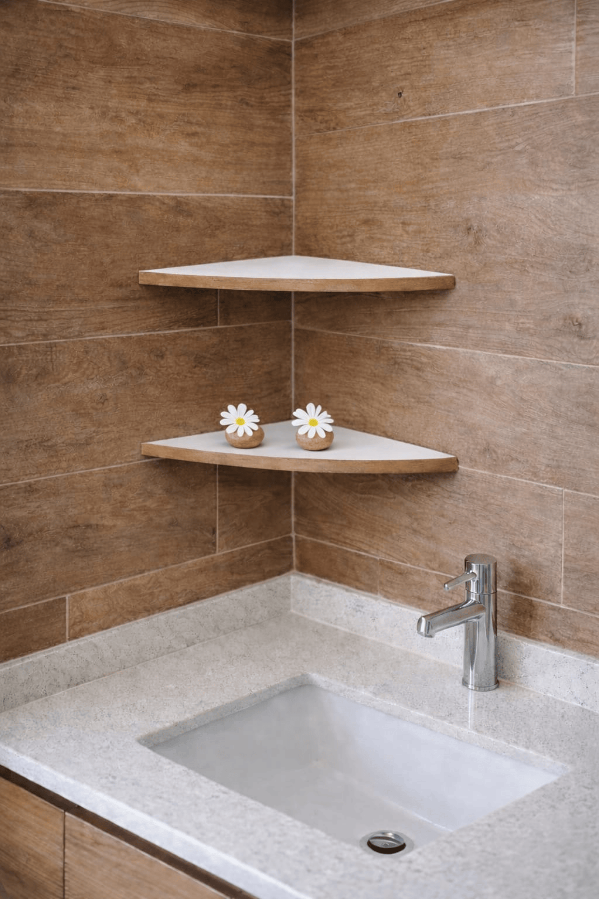 Tekli Duvar Raf Seti (25 cm) – Salon ve Oturma Odaları İçin Şık Köşe Rafı