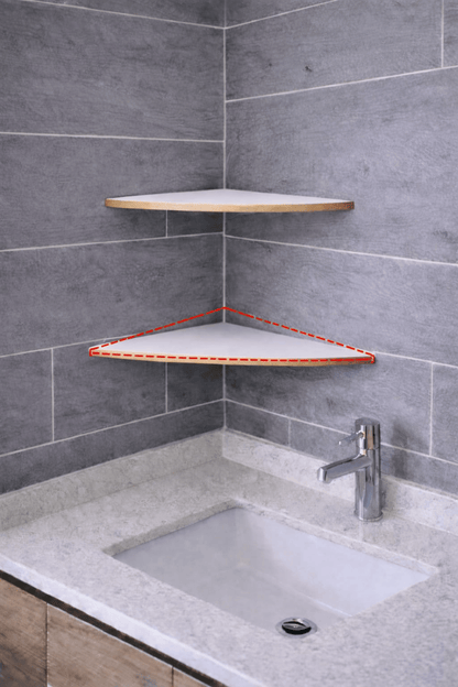 Üçgen Köşe Rafı 25 cm 2'li Set – Beyaz