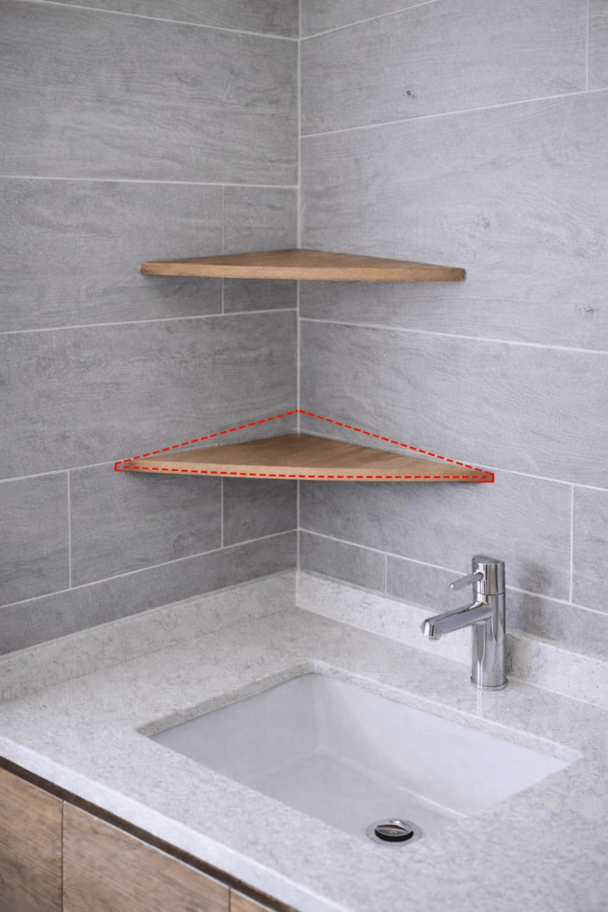 Üçgen Köşe Rafı 25 cm | Minimal Tasarım | 2’li Set | Alttan Montajlı Duvar Rafı