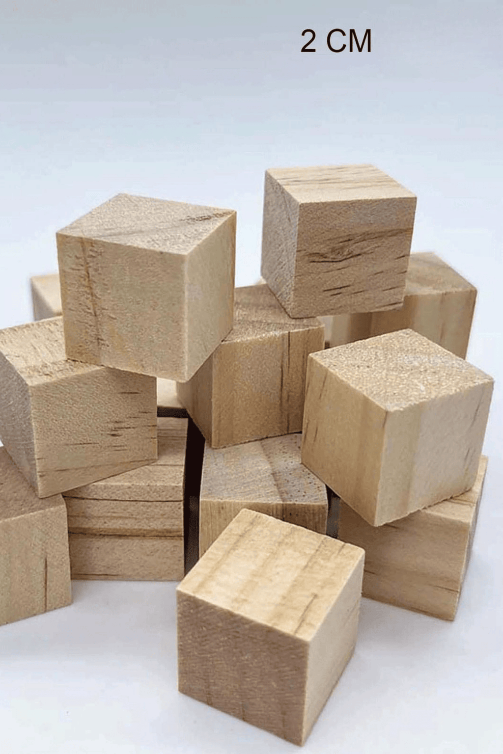 (2 cm) Ahşap Küp (100 Adet) -DIY Sanat ve Hobi Projeleri biblo yapımı- A kalite