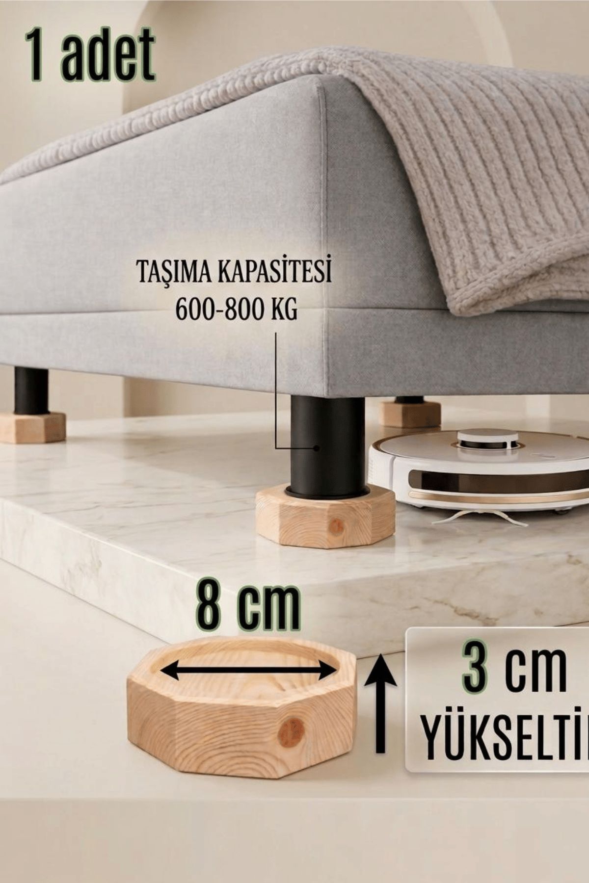 Koltuk, Baza Yükseltici 3 x 8 (1 Adet)