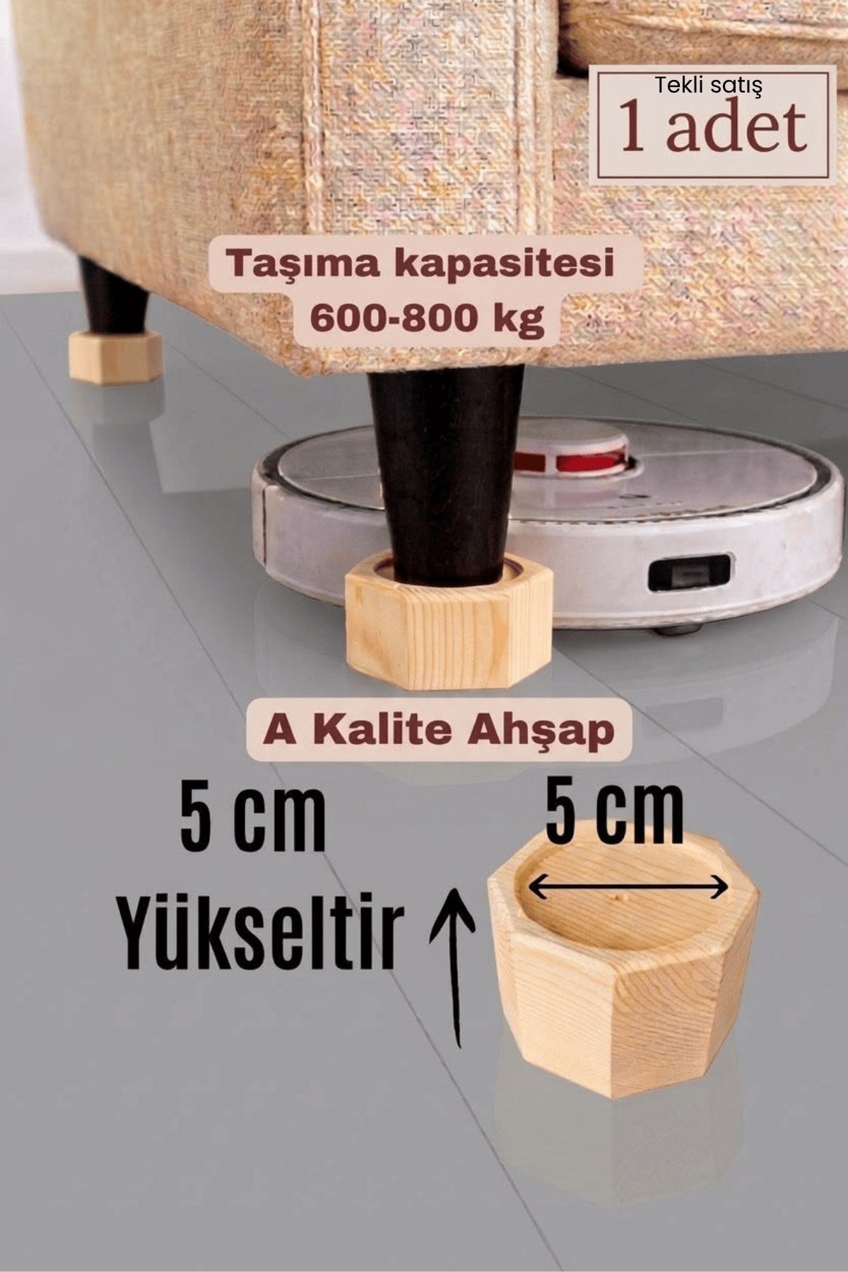 Koltuk, Baza Yükseltici 5 cm x 5 cm (1 Adet)