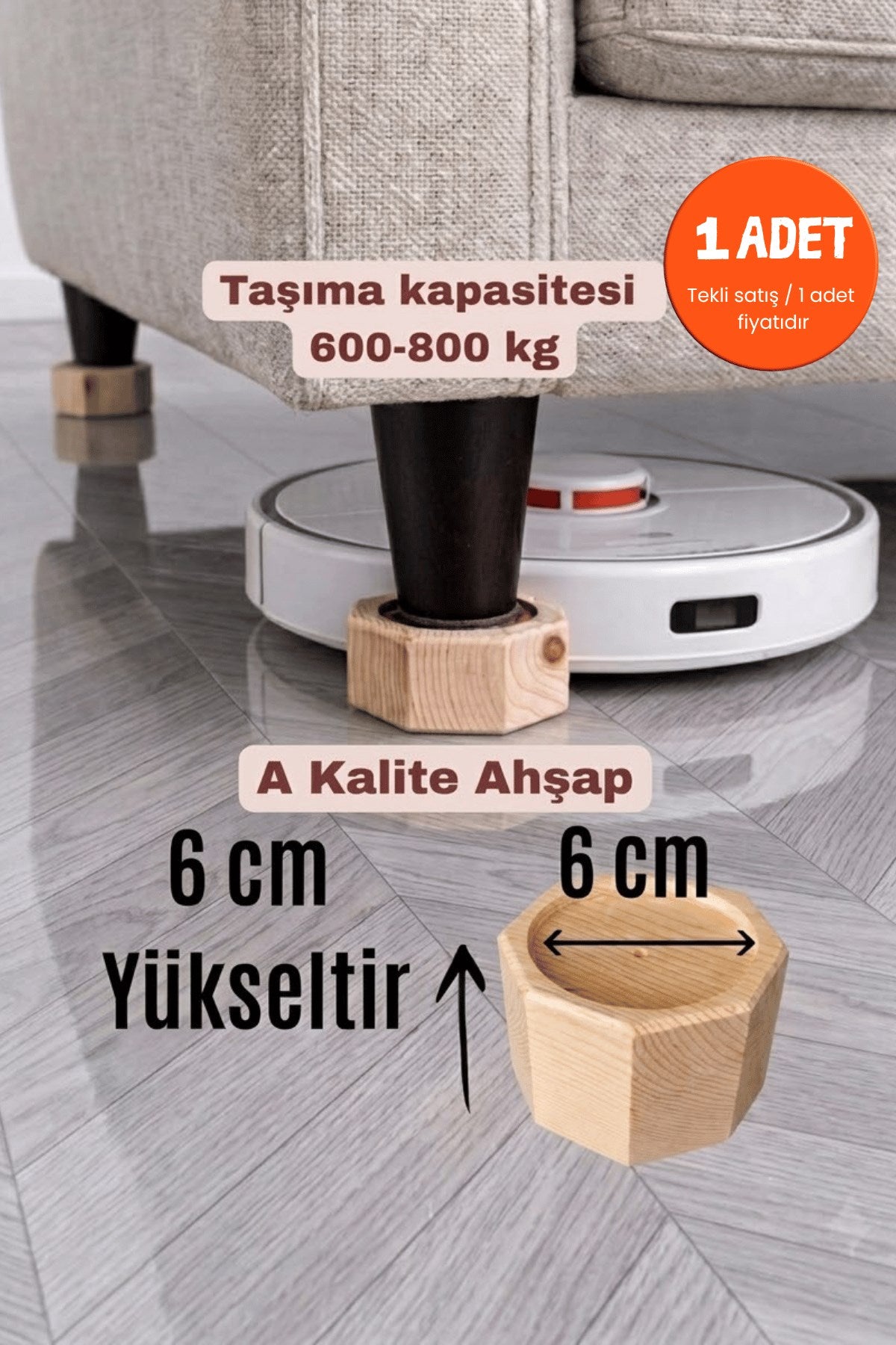Koltuk, Baza Yükseltici 6 cm x 6 cm (1 Adet)