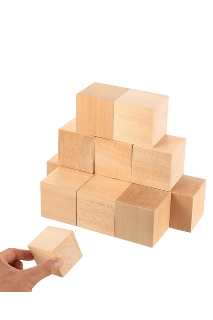 Ahşap Küp Seti 5 cm – 100 Adet