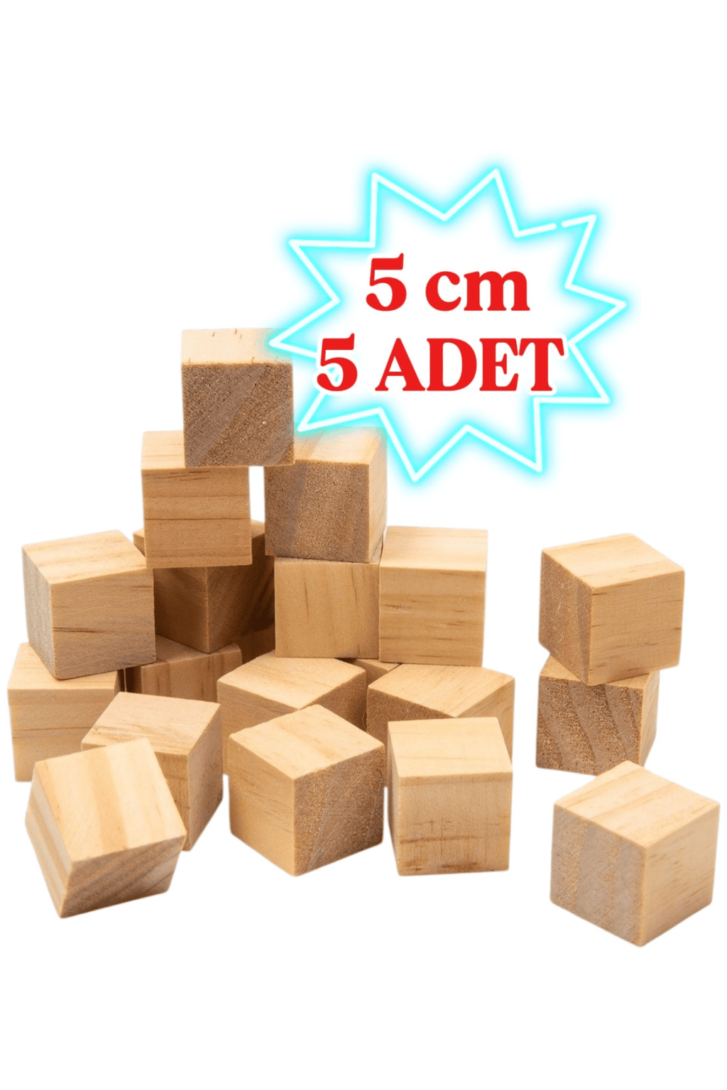 (5cm) Ahşap Küp - DIY Sanat ve Hobi Projeleri biblo yapımı -A kalite