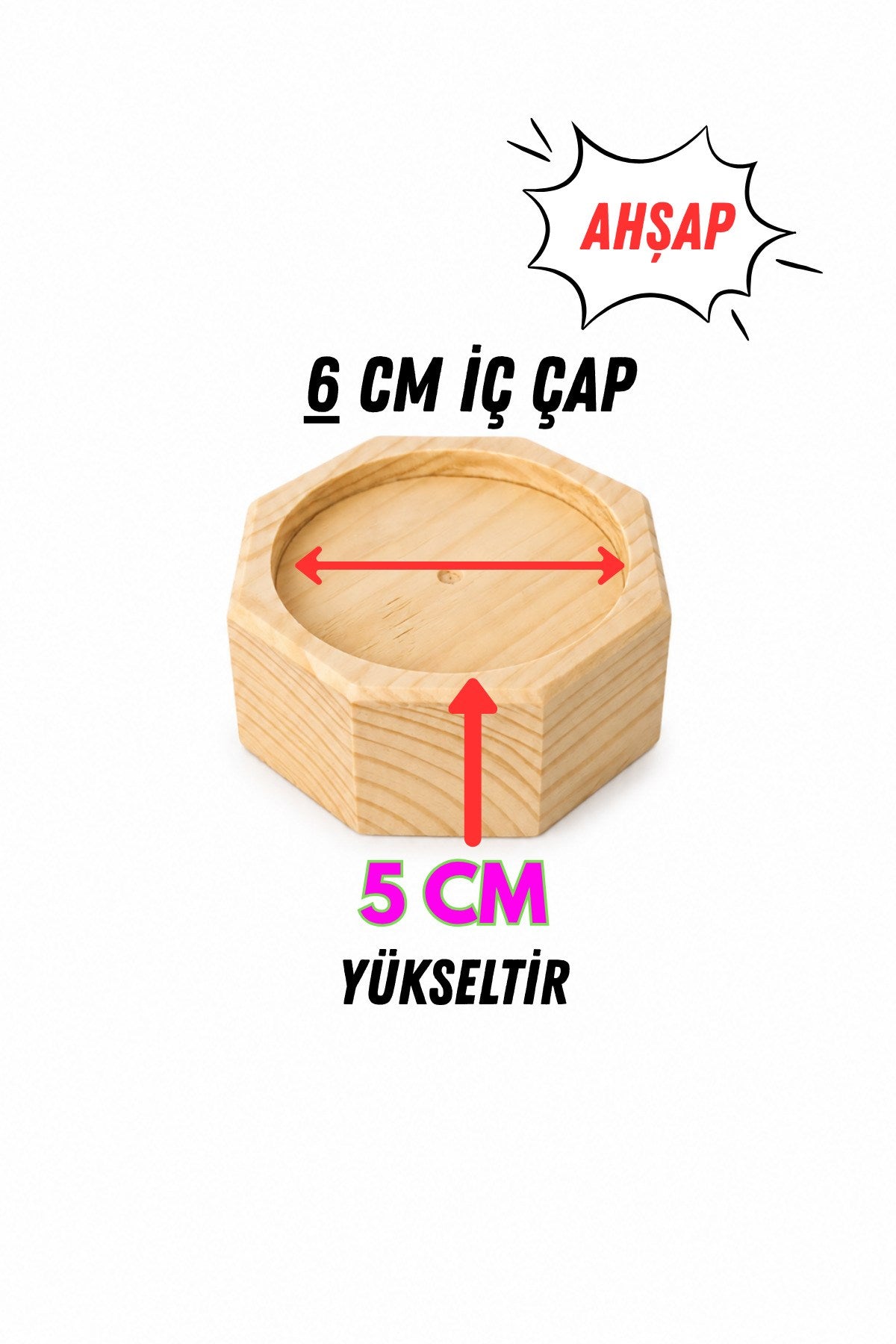 Koltuk, Baza Yükseltici 5 cm x 6 cm (1 Adet)