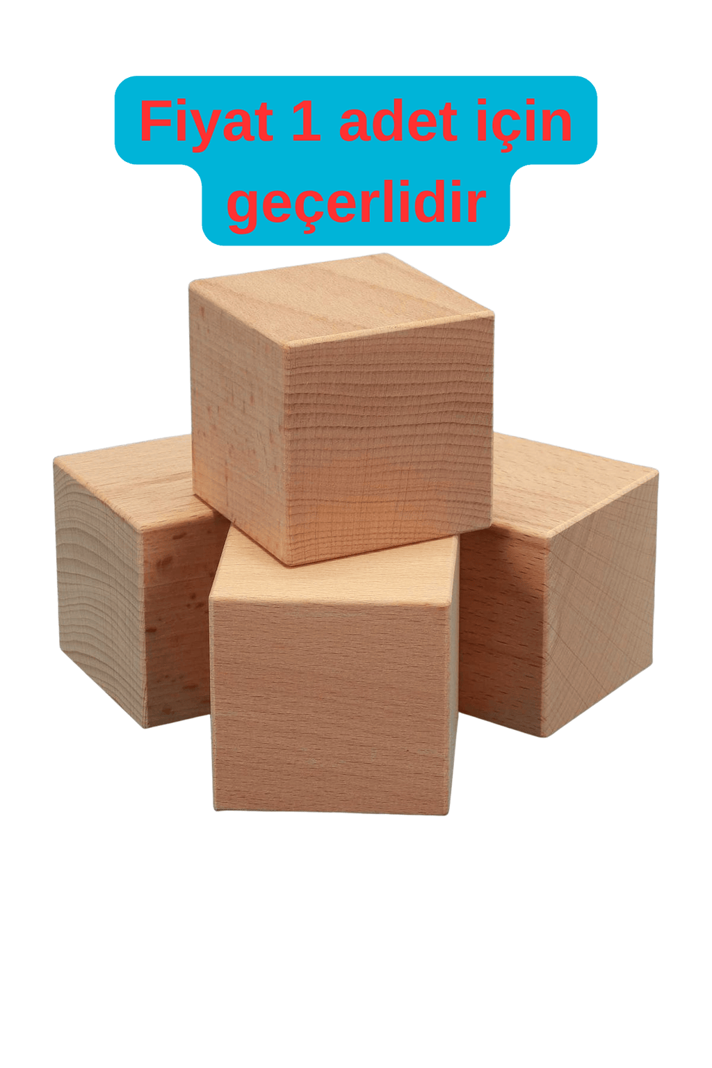 (9cm) Ahşap Küp - (( 1 ADET )) DIY Sanat ve Hobi Projeleri biblo yapımı -A kalite