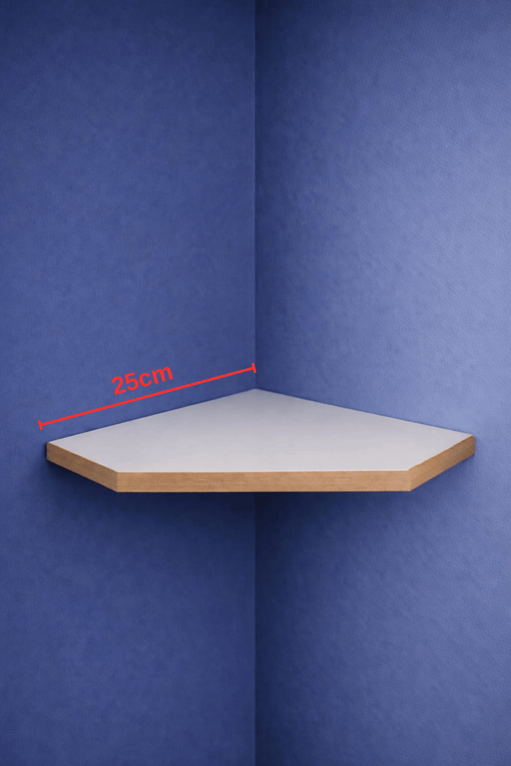 Köşeli Duvar Rafı 25x25 cm | Geniş Kullanım Alanlı | 5 Köşeli Köşe Rafı