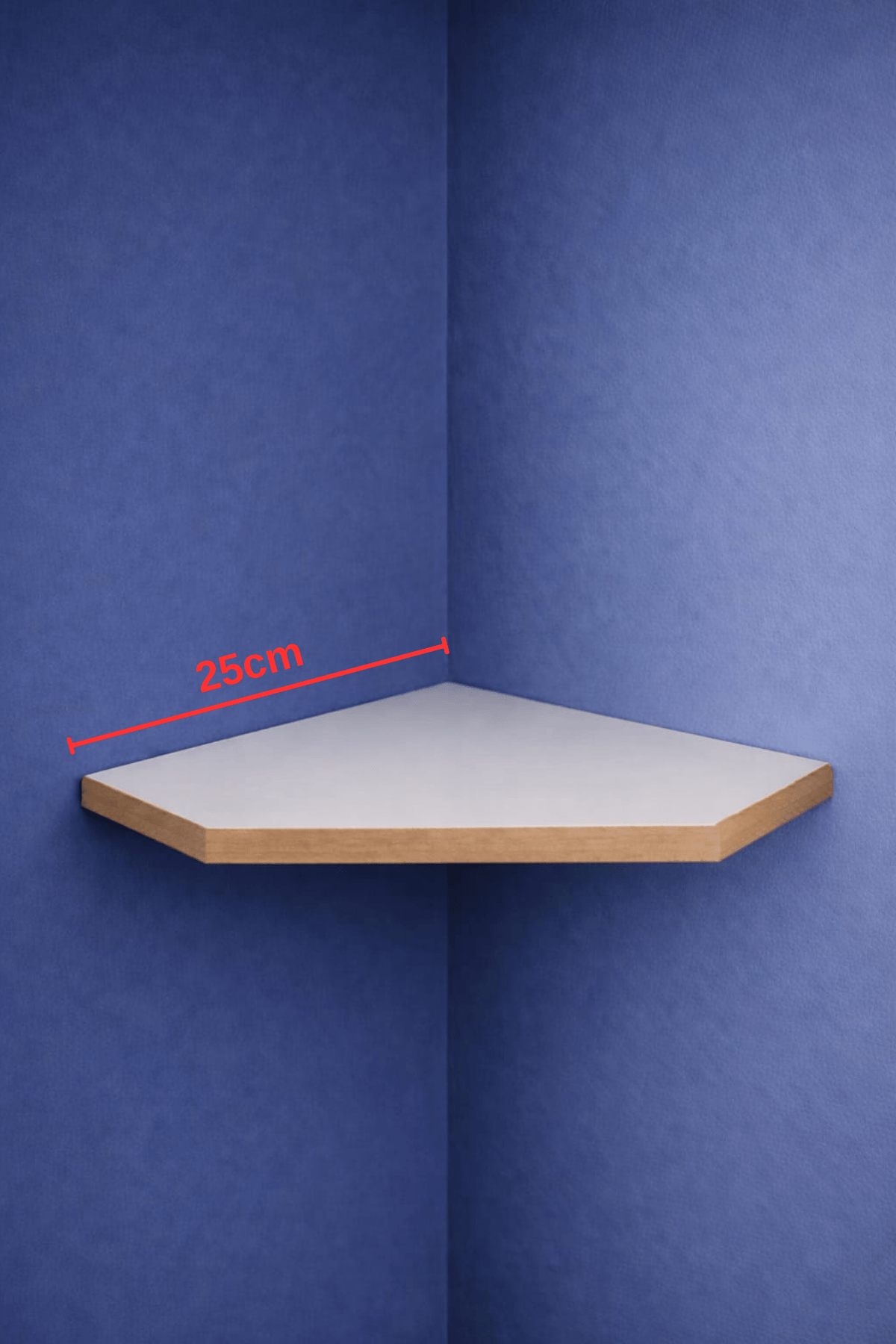 Köşeli Duvar Rafı 25x25 cm | Geniş Kullanım Alanlı | 5 Köşeli Köşe Rafı