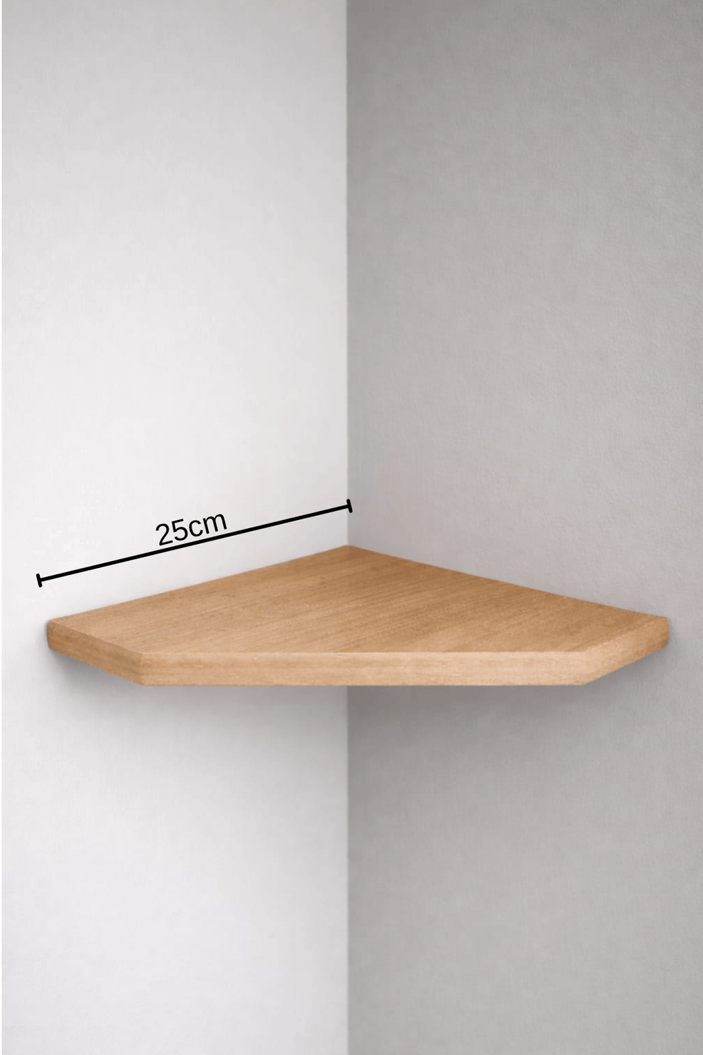 Köşeli Duvar Rafı 25x25 cm | Geniş Kullanım Alanlı | 5 Köşeli Köşe Rafı