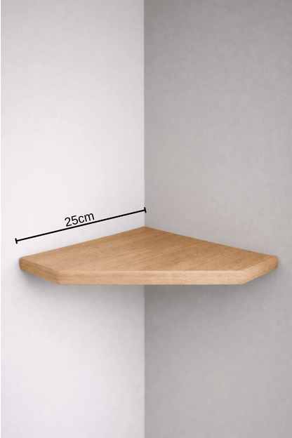 5 Köşeli Duvar Rafı 25x25 cm – Kahve