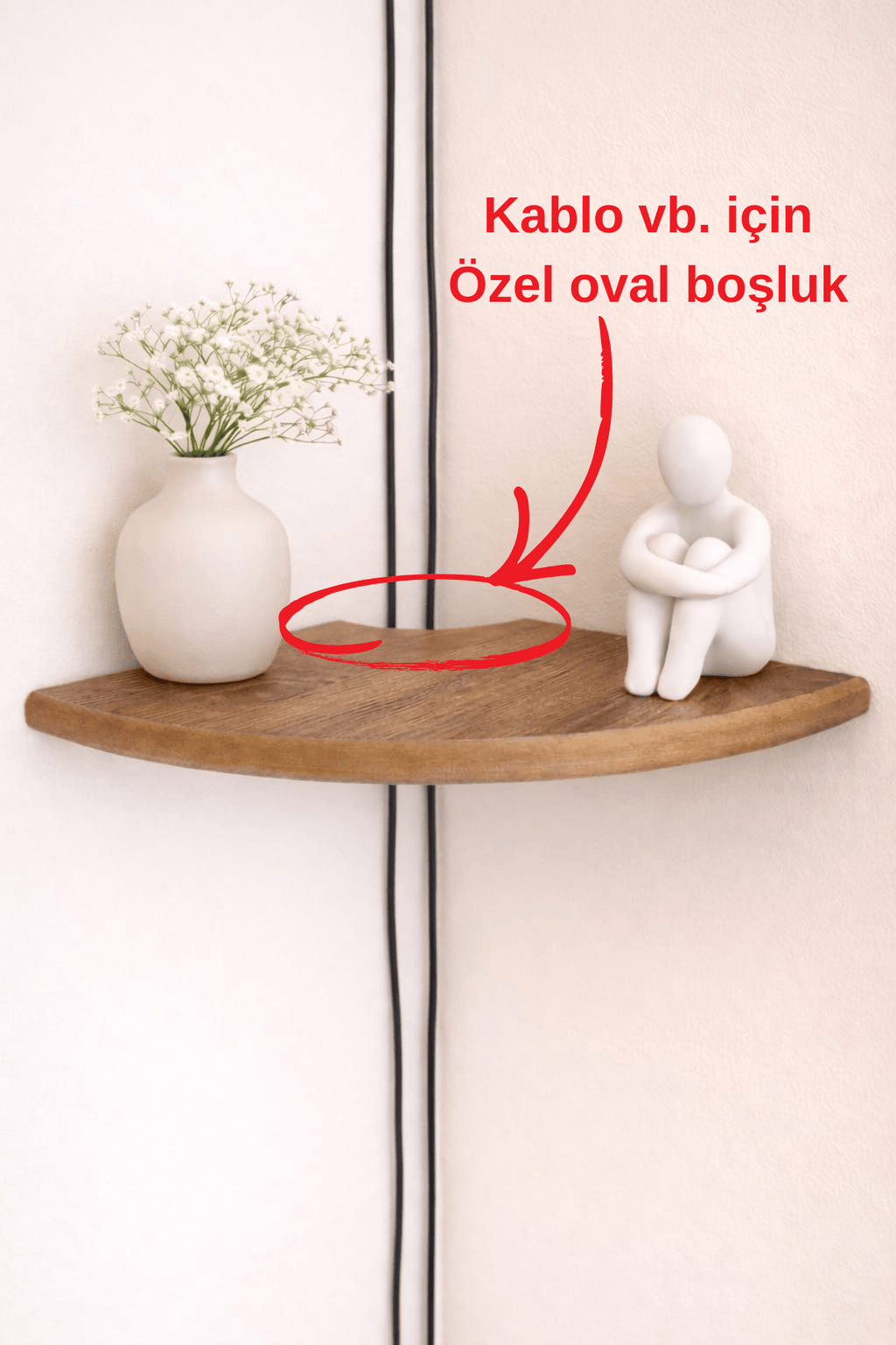 Tekli Duvar Rafı (25 cm) – Salon ve Oturma Odaları İçin Şık Köşe Rafıv