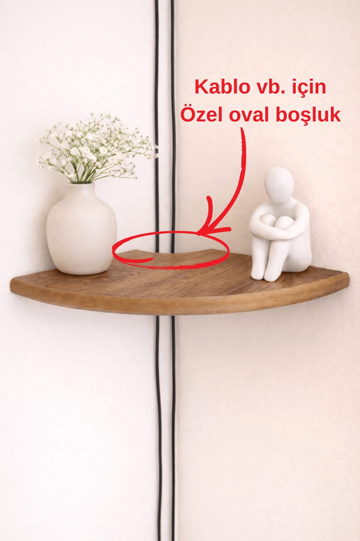Tekli Duvar Rafı (25 cm) – Salon ve Oturma Odaları İçin Şık Köşe Rafıv