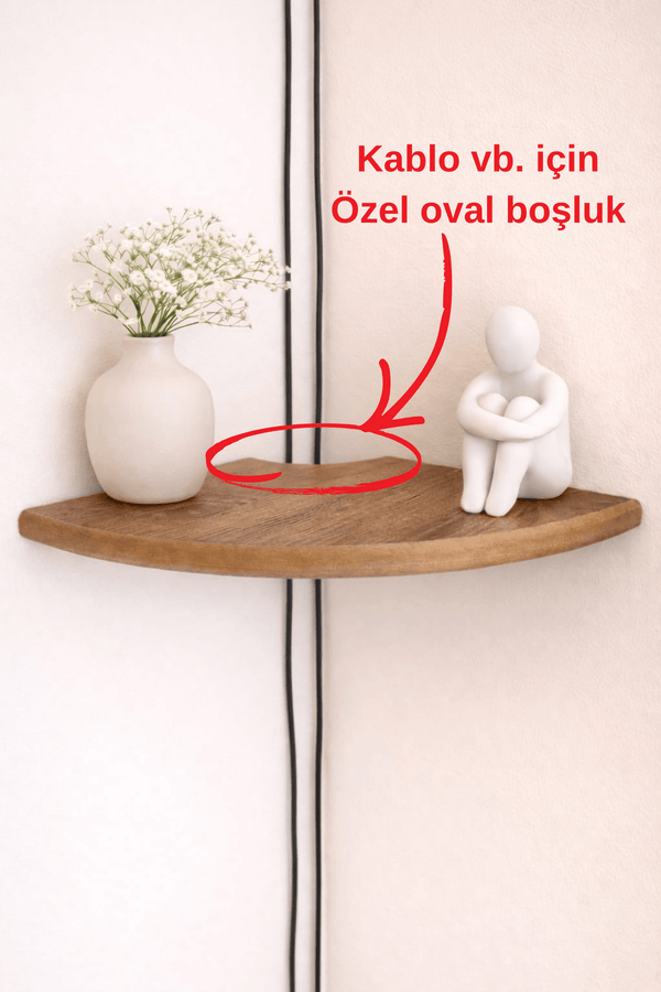 Tekli Duvar Rafı (25 cm) – Salon ve Oturma Odaları İçin Şık Köşe Rafıv