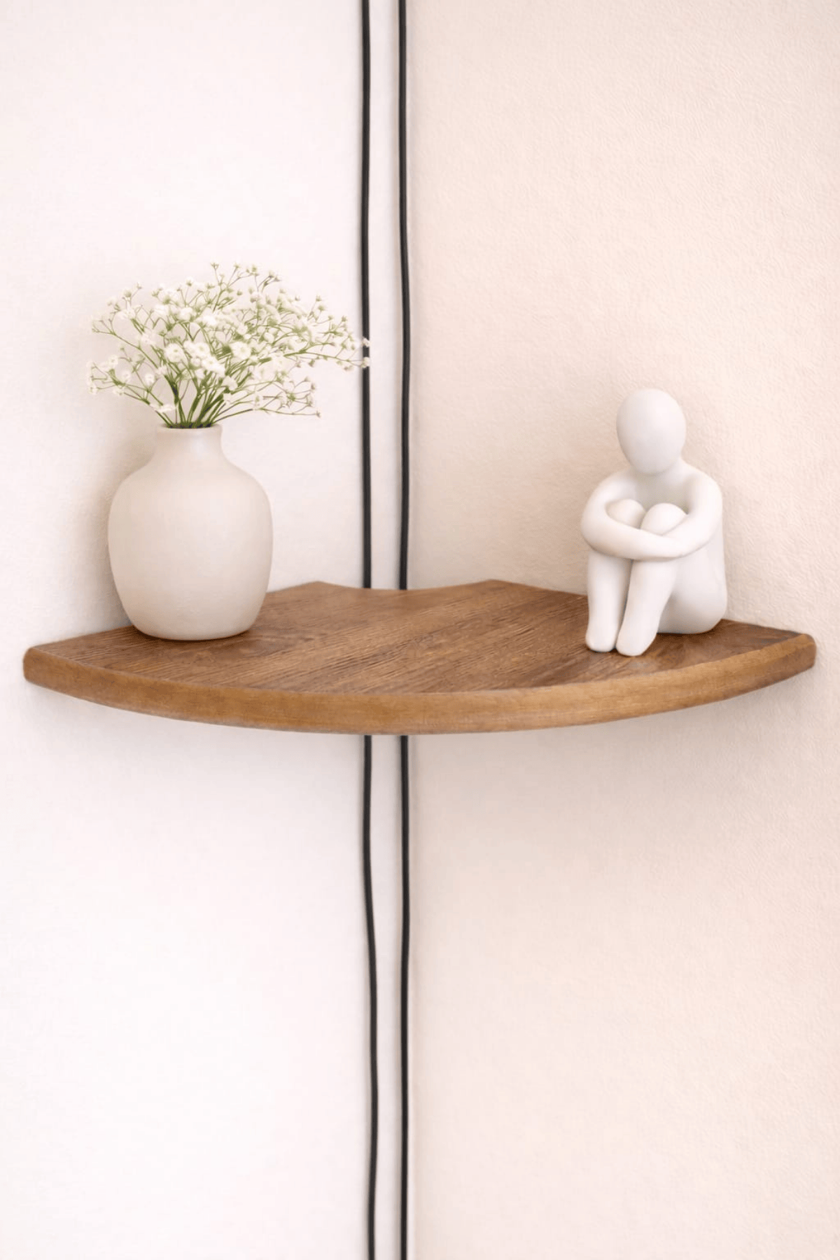 Tekli Duvar Rafı (25 cm) – Salon ve Oturma Odaları İçin Şık Köşe Rafıv