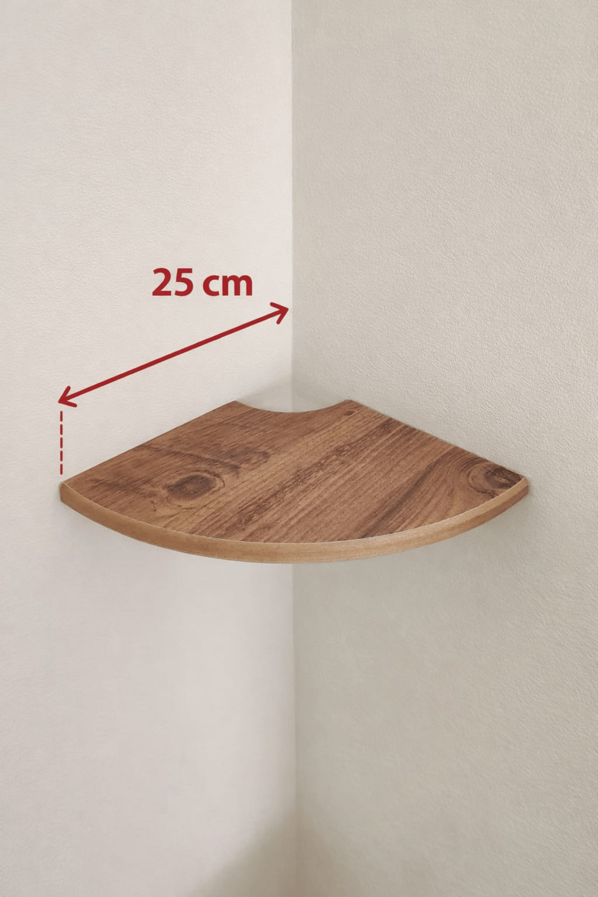 Tekli Duvar Rafı (25 cm) – Salon ve Oturma Odaları İçin Şık Köşe Rafıv