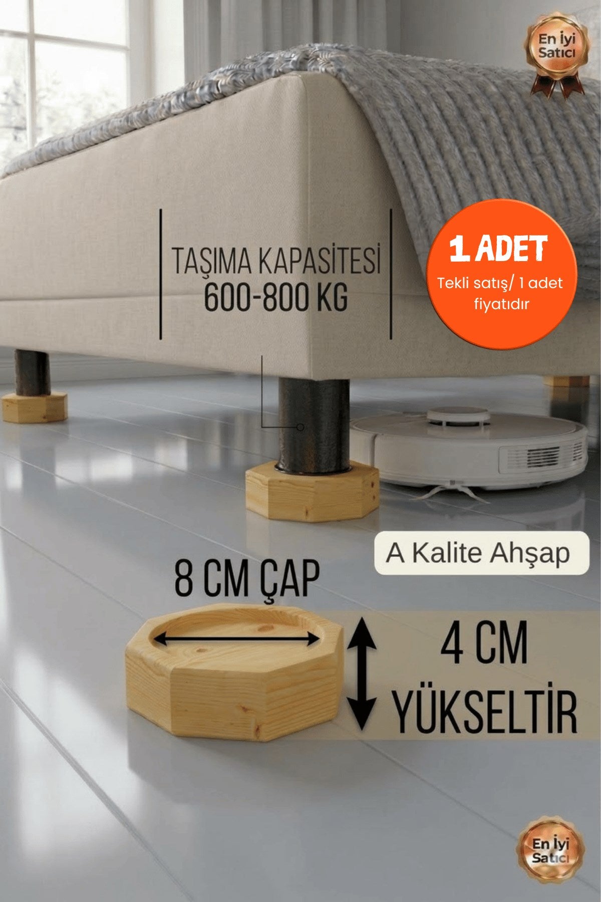 Koltuk, Baza Yükseltici 3,5 cm x 8 cm (1 Adet)