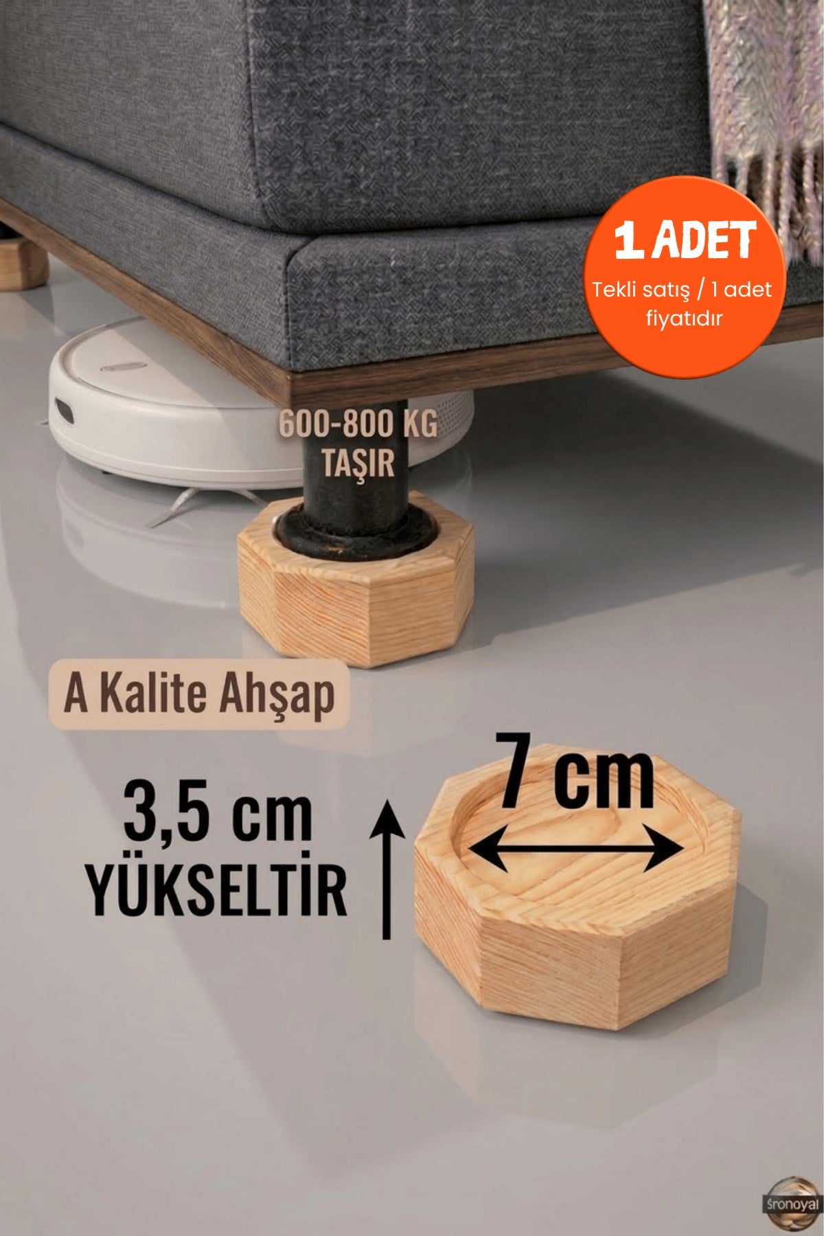 Koltuk, Baza Yükseltici 3,5 cm x 7 cm (1 Adet)