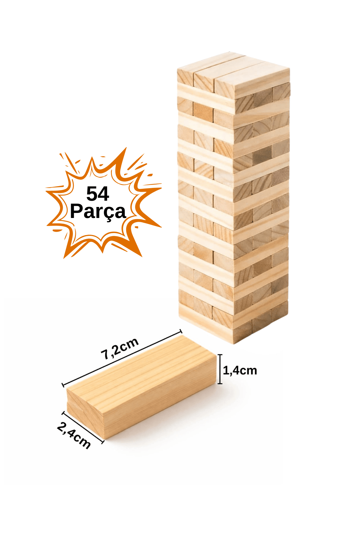 Ahşap biblo ve etkinlik parçaları - Premium 54 parça (A Kalite) Denge Oyunu