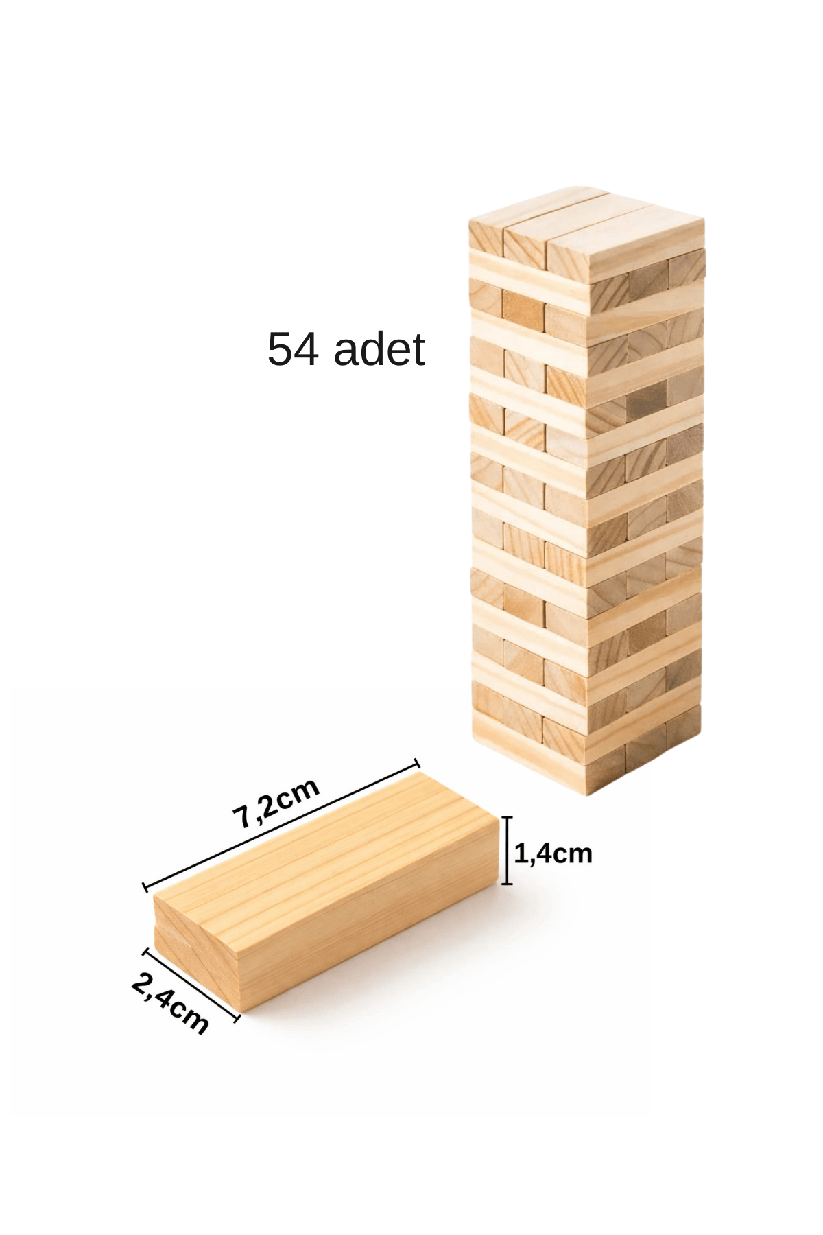 Ahşap biblo ve etkinlik parçaları - Premium 54 parça (A Kalite) Denge Oyunu