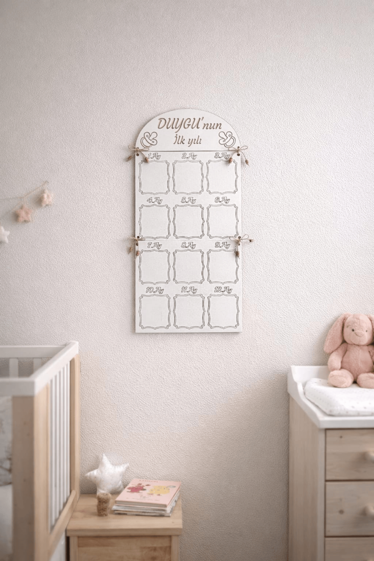 Fotoğraf Hatıra Panosu | Bebek İlk Yıl (12 Ay) Fotoğraf Panosu | Bebek Odası & Doğum Hediyesi