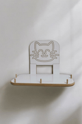 Kedi Yatağı, Duvara Monte Premium (30x48 cm) CNC Kazımalı 3D Figürlü|Sağlam Vida Sistemli | Minderli