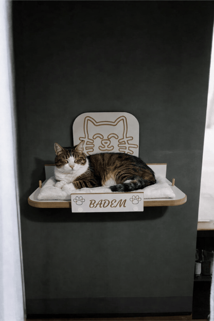 Duvara Monte Kedi Yatağı 30x48 cm – Minderli