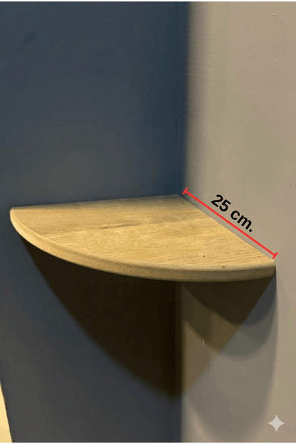 Yuvarlak Köşe Rafı 25 cm – Kahve